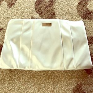 Kate spade white satin clutch